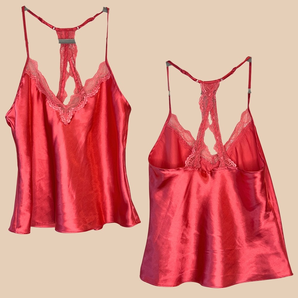 Luxurious Red Satin Lace Chemise